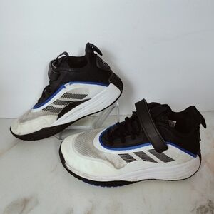 Adidas Kids Ownthegame 3.0 Basketball Shoes Sneakers, Black White Blue, 5